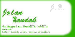 jolan mandak business card